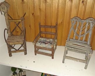 Country and Farmhouse Decor Doll Chairs
