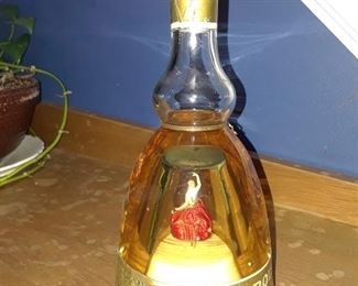 Vintage 1950’s Lucas Bols Dancing Ballerina Gold Liqueur Glass Bottle Music Box 