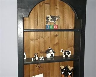 Bovine / Cows Decoration , Wood Country Shelf
