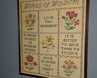Vintage? Needlepoint Sampler