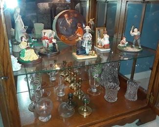 Figurines and Collectables Ceramic / Porcelain , Cut Glass / Crystal , Brass Candlesticks 