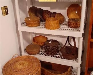 vintage baskets, sewing baskets