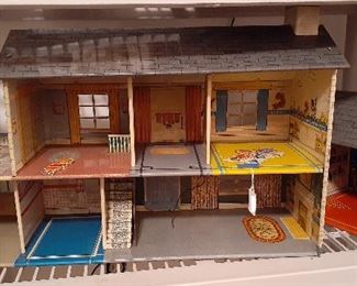 vintage tin doll house