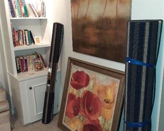 area rugs, books, wall art, canvas art