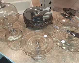 cake plates, cheese server