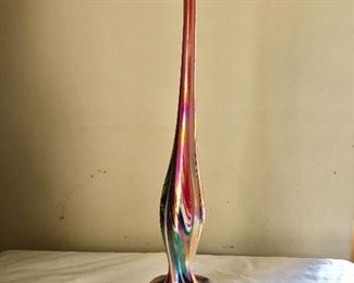 $45 Irredescent colorful  shaped vase 