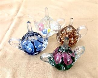 $20 EACH Signed Joe St. Clair teapot or ring holder glass paperweight 