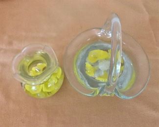 $20 for each art glass base and basket 