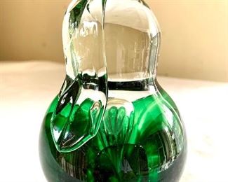 $30 Pear shaped St. Clair art glass paperweight 