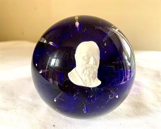 $30  Bob and Maude signed  Grant art glass paperweight 