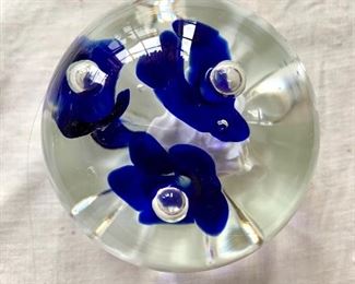 $20 Art glass signed St. Clair paperweight 