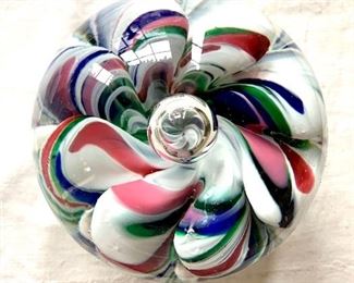 $20 Multi color paperweight signed St. Clair