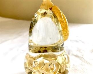 $30 Pear shaped art glass paperweight 