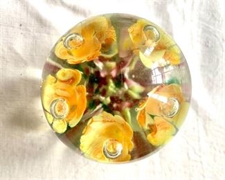 $25 Signed  Maude and Bob St. Clair art glass paperweight 