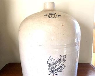 $70 - Monmouth Pottery stoneware jug.  15"H; 11" diameter