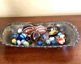 $45 Set of marbles various sizes.  1.2" (largest) 