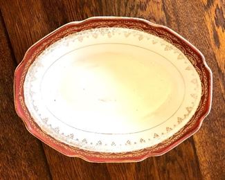$14 Stetson 22K  Made in USA vintage oval dish.  9.5"L 