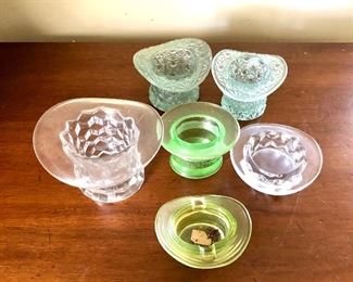 $25 Set of 6 top hat and hat dishes. Big hat: 5"diam; 3" H