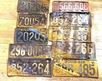 $60 Set of vintage license plates 