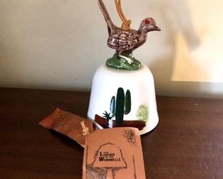 $40  Dobe Arizona bird and bell.  7"H; 4" diam 
