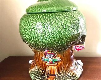 $65 each 2 of 2 Keebler cookie jar in the original box.  10"H; 7.5" diam  