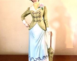  $22 Lady with parasol 8.5"H; 3.5" diam