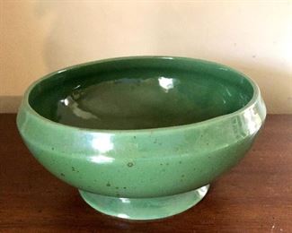 $30  Floraline green bowl 3"H; 6" diam