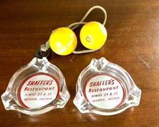  $30 LOT Ashtrays ea - 3.5" diam; 1"H  yellow balls - 1.5" diam 