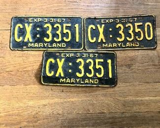 $18 Lot of 3 license plates 