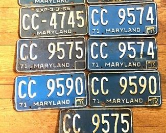 $40 Lot of 9 license plates 