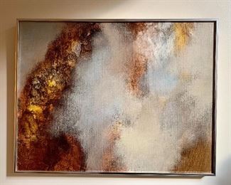 $260; Original abstract art attributed to DeLandry; 20" H x 26" W 