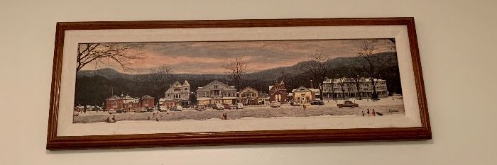 $45; Framed Normal Rockwell Print; approx 36"L x 14" H