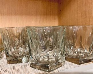 $30; LOT OF 8 Clear square based highballs 