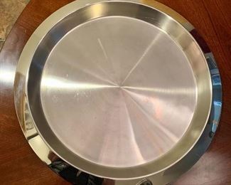 $20; Stainless Steel serving tray; approx 12" diameter