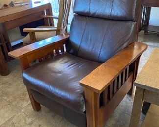 mission leather arm chair