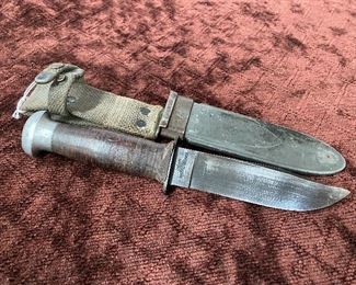 WW2 USN MK 2 Fighting Knife and Scabbard(ShureEdge)