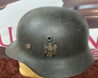WW2 Single Decal German Helmet with Liner 