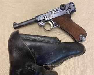 1916 DWM Toggle Stamp German Luger with WW2 Nazi Holster(Matching Serial Exposed Numbers with Exception of Clip)