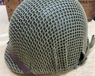 WW2 U.S. Front Seam Helmet with Korean War Liner and Net
