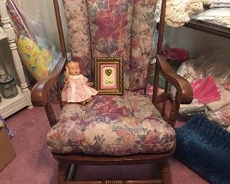 Antique rocking chair with custom made cousin.