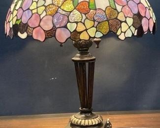Vintage Stained Glass Lamp