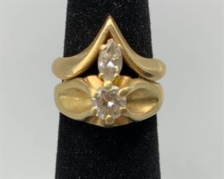 Dramatic 14k Gold and Diamond Ring