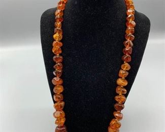 Large Amber Beaded Necklace