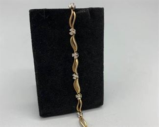 Modified 14k Gold and Diamond Tennis Bracelet