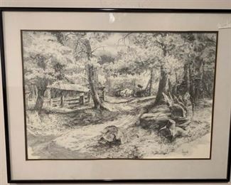 Wooded Farm Print by Ahrendt