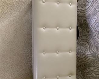 $100 Light colored storage bench with nailhead trim and tufted cover.  Measures 45w 16d 17.5h