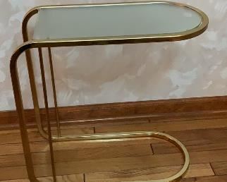 $50 MCM brass glass sofa table 20w 10d 29h