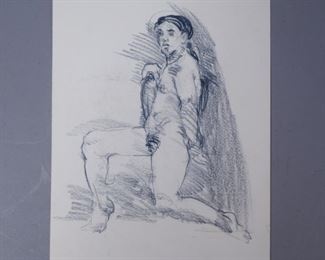 signed figure drawing double sided 1983