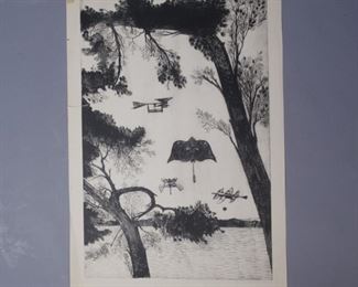 signed print "Flying Machines" 1971 #5/6