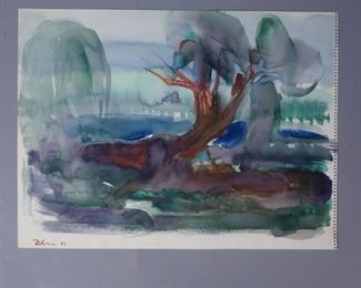 Adolf Benca signed painting watercolor 1983 